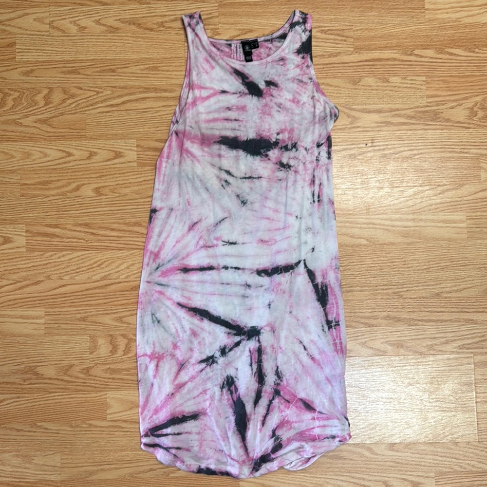 Volcom Pink and Black Sheath Midi Dress